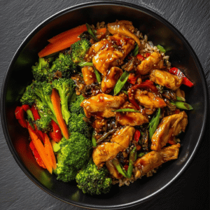 Next-Level Teriyaki Chicken Stir-Fry with Rainbow Veggies & Wild Rice