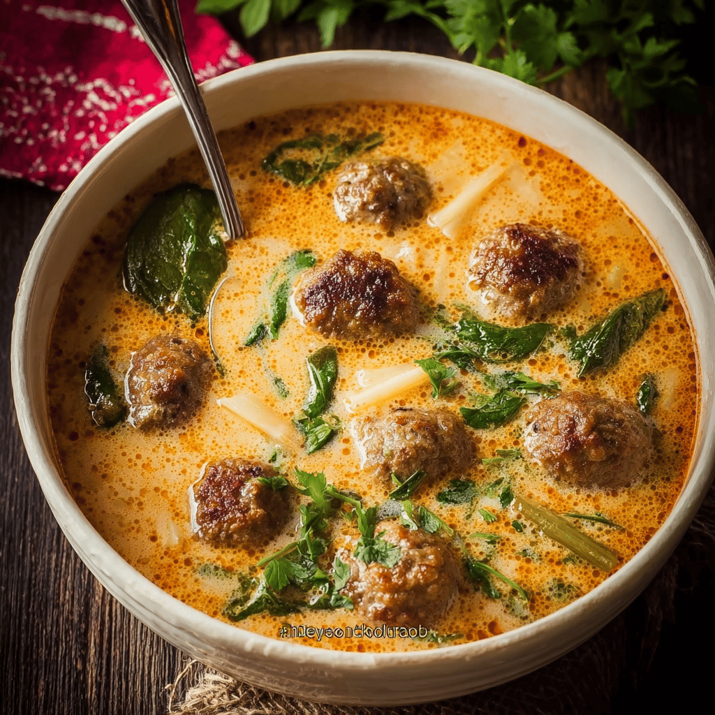 Creamy Italian Meatball Soup