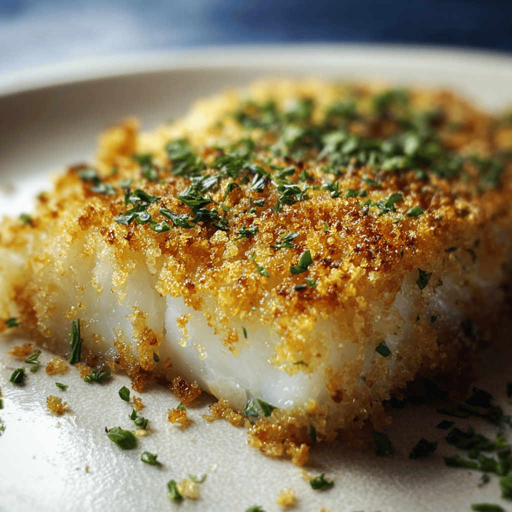 Easy Garlic Parmesan Crusted Halibut