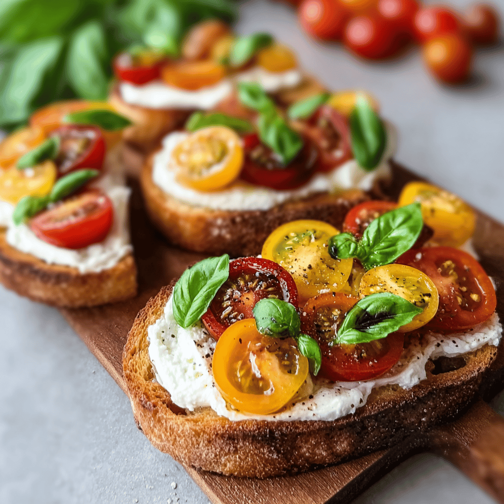 Easy Burrata Bruschetta with Fresh Tomato Basil