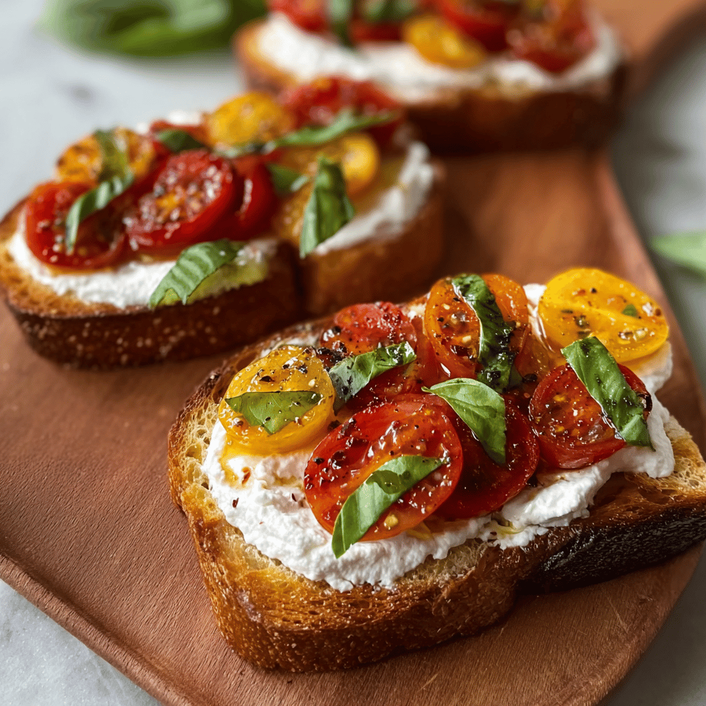 Easy Burrata Bruschetta with Fresh Tomato Basil