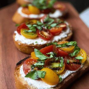 Easy Burrata Bruschetta with Fresh Tomato Basil