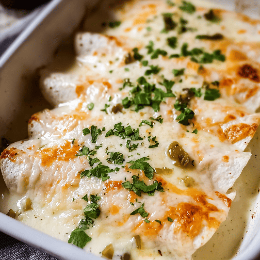 Creamy White Chicken Enchiladas
