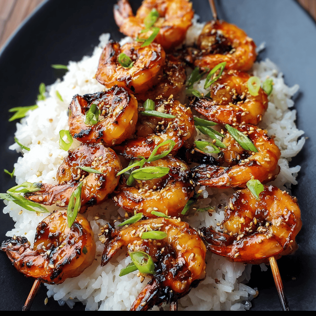 Asian Marinated Grilled Shrimp Skewers