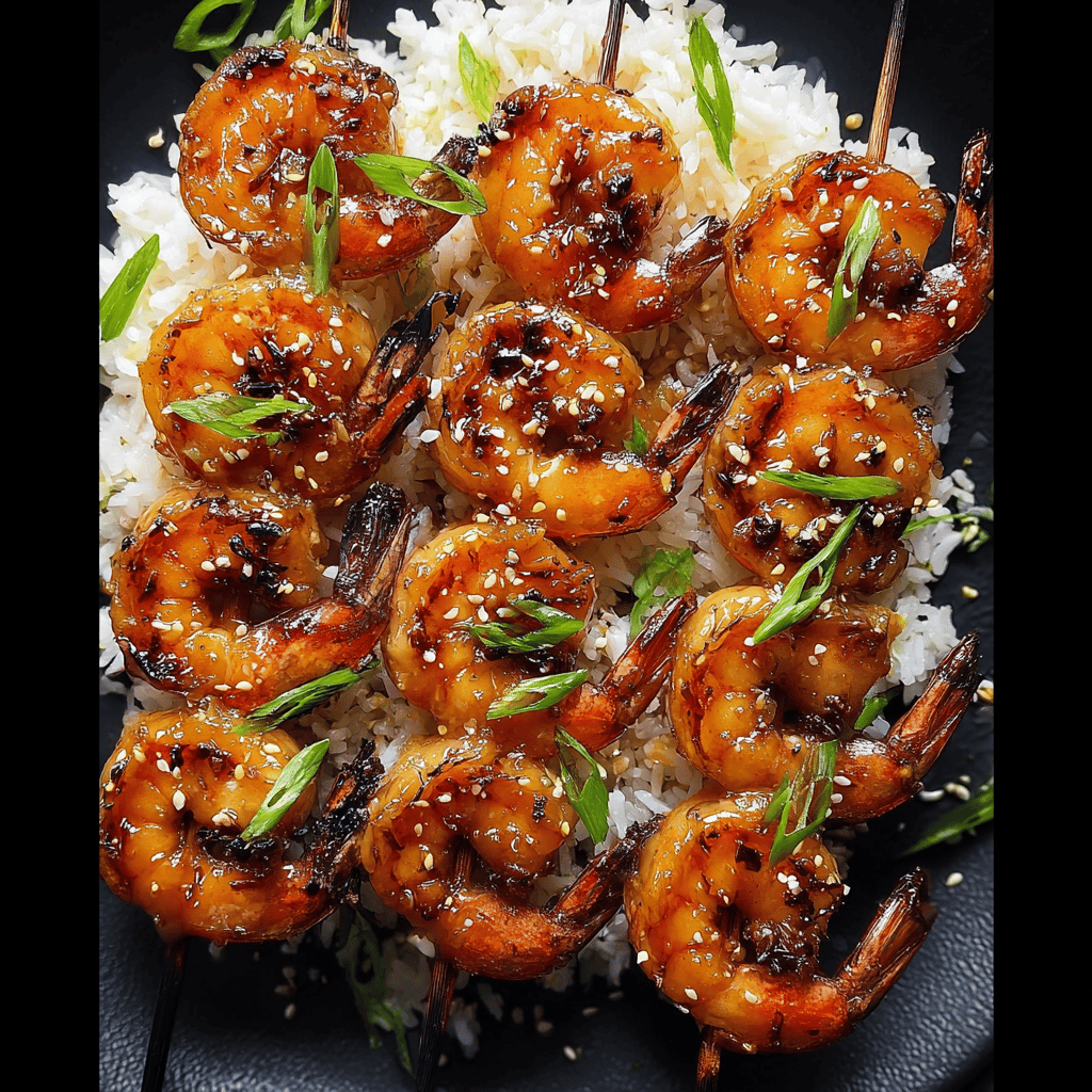 Asian Marinated Grilled Shrimp Skewers
