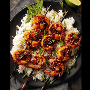Asian Marinated Grilled Shrimp Skewers