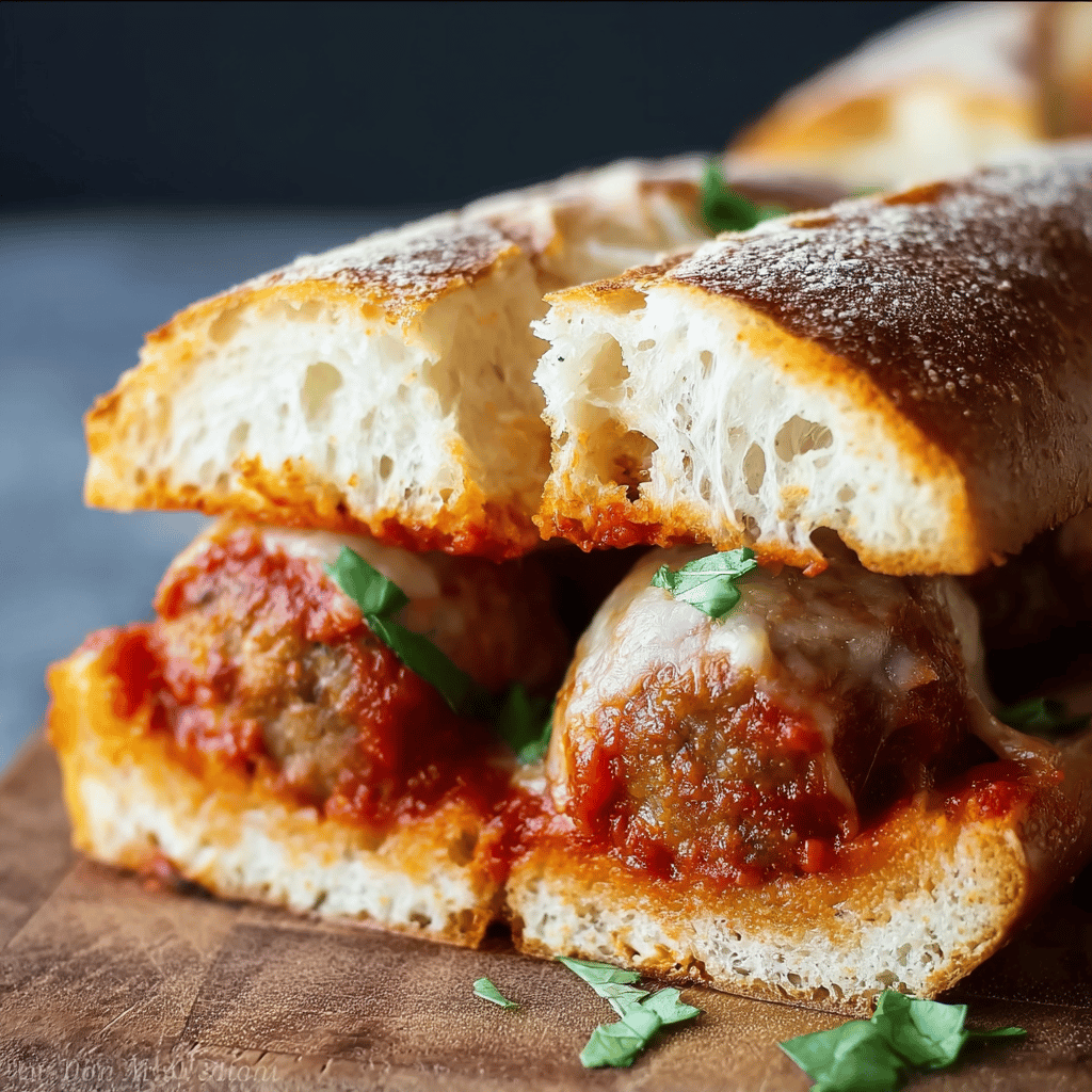 Oven Baked Meatball Sandwiches