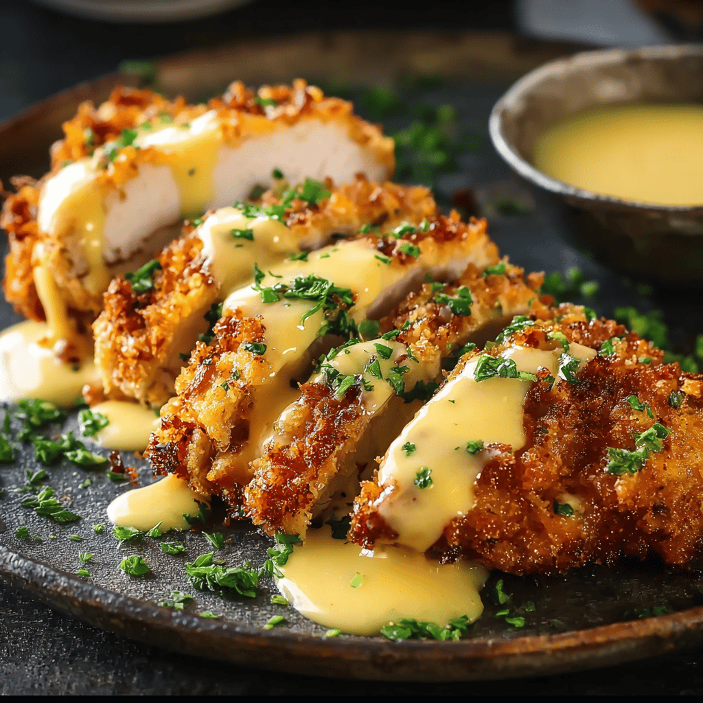 Pretzel Chicken with Mustard-Cheddar Sauce: The Ultimate Family Favorite