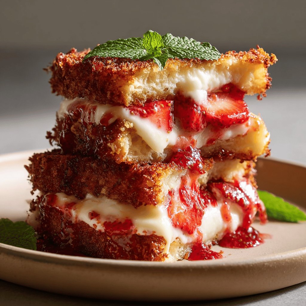 Fried Strawberry Cheesecake Sandwiches
