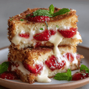 Fried Strawberry Cheesecake Sandwiches