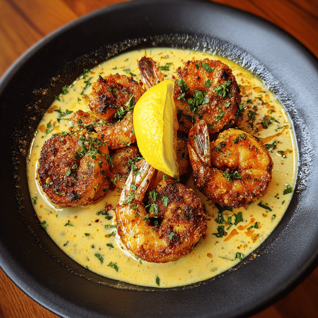 Deep South Cornmeal Fried Shrimp with Creamy Lemon Gravy Recipe