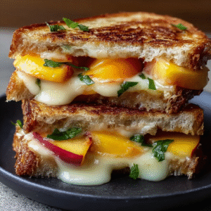 Summer Peach and Creamy Brie Grilled Cheese – A Sweet and Savory Delight