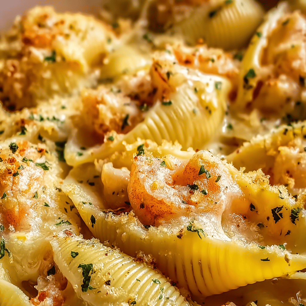 Creamy Seafood Stuffed Shells