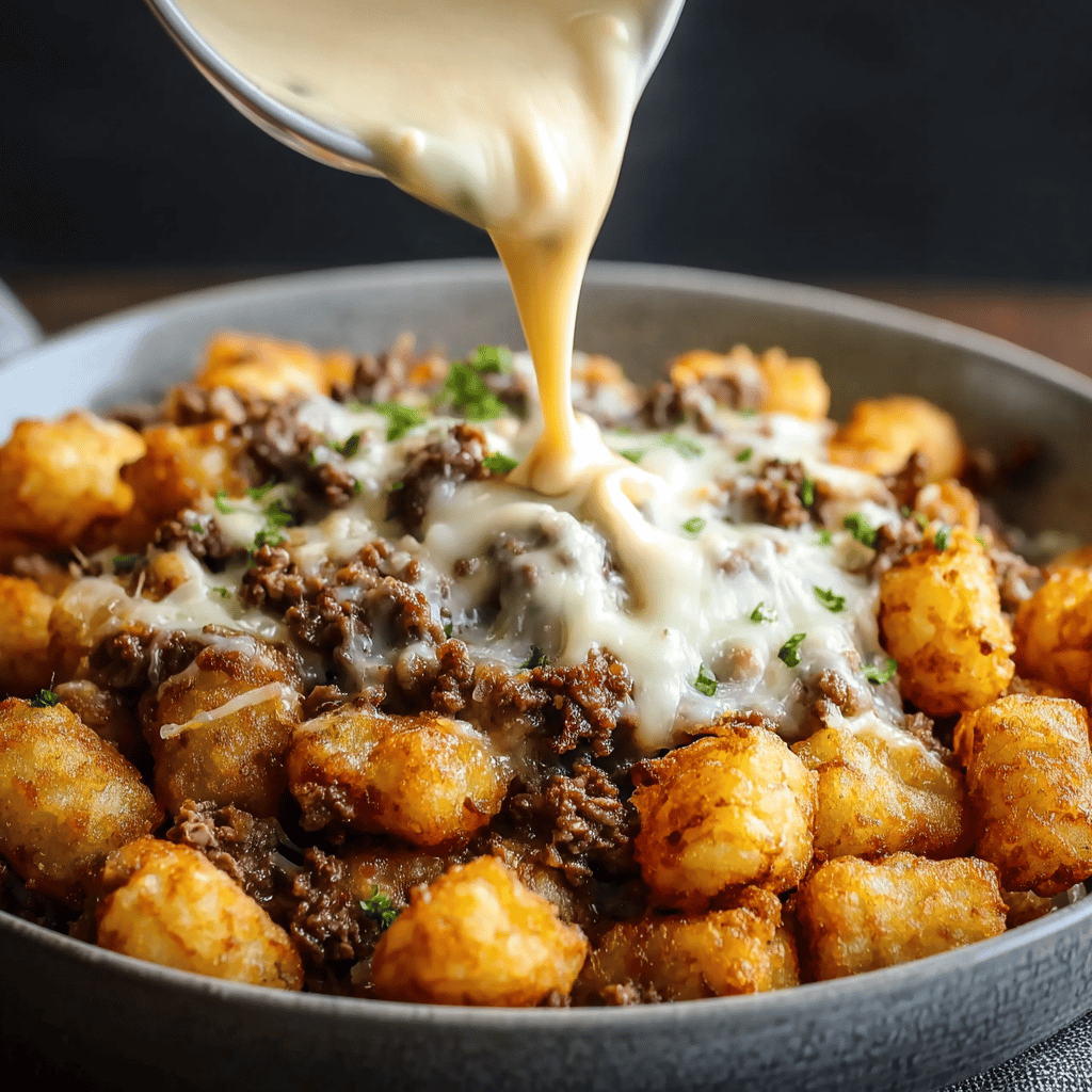 Tater Tot Breakfast Bowl With Sausage Gravy
