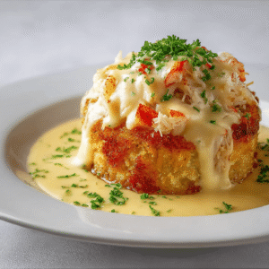 Crab Stuffed Cheddar Bay Biscuit With A Lemon Butter Sauce