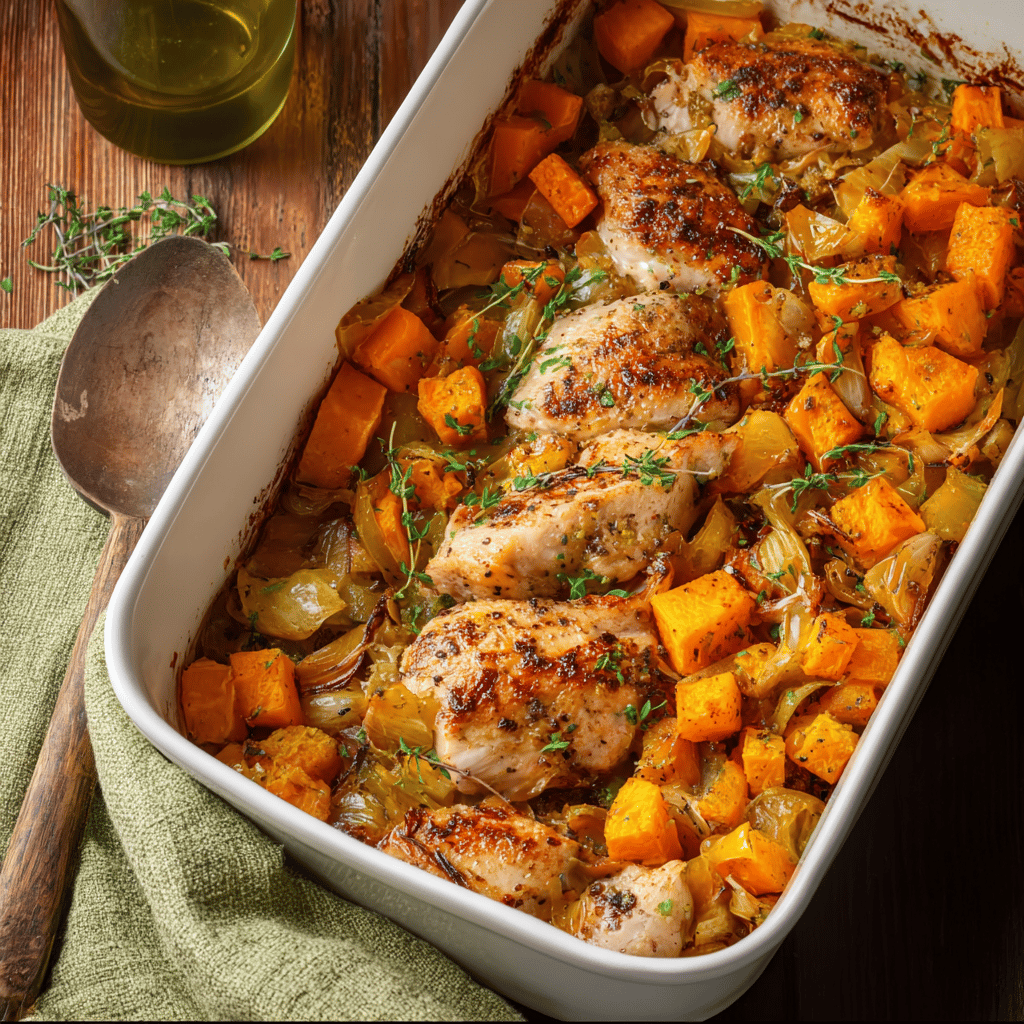 Chicken, Leek and Butternut Squash Bake