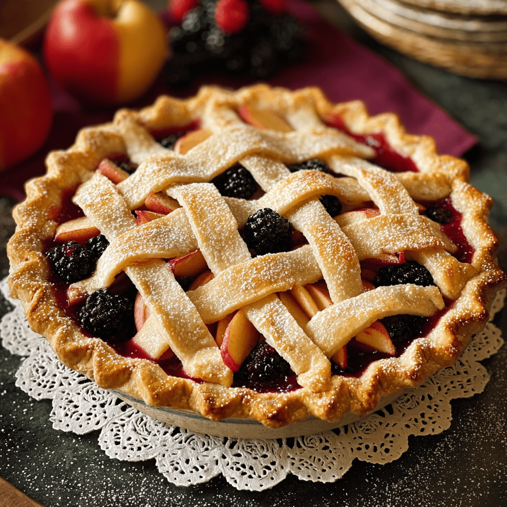 Mini Shortbread Pie with Berry & Apple Filling