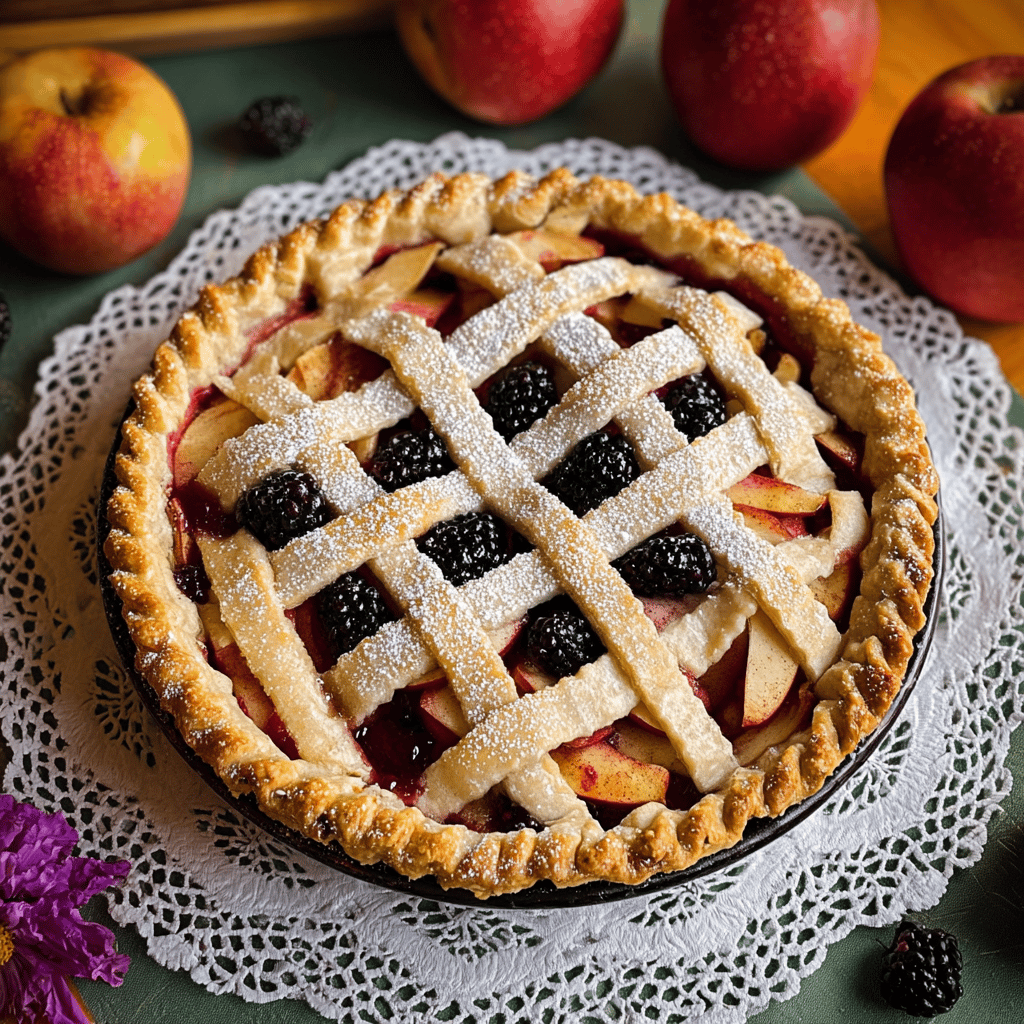 Mini Shortbread Pie with Berry & Apple Filling