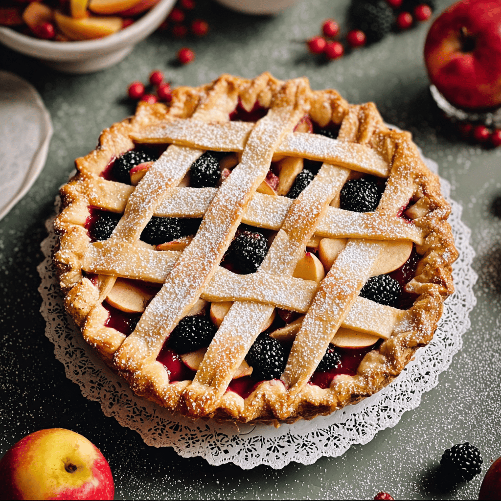 Mini Shortbread Pie with Berry & Apple Filling