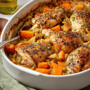 Chicken, Leek and Butternut Squash Bake