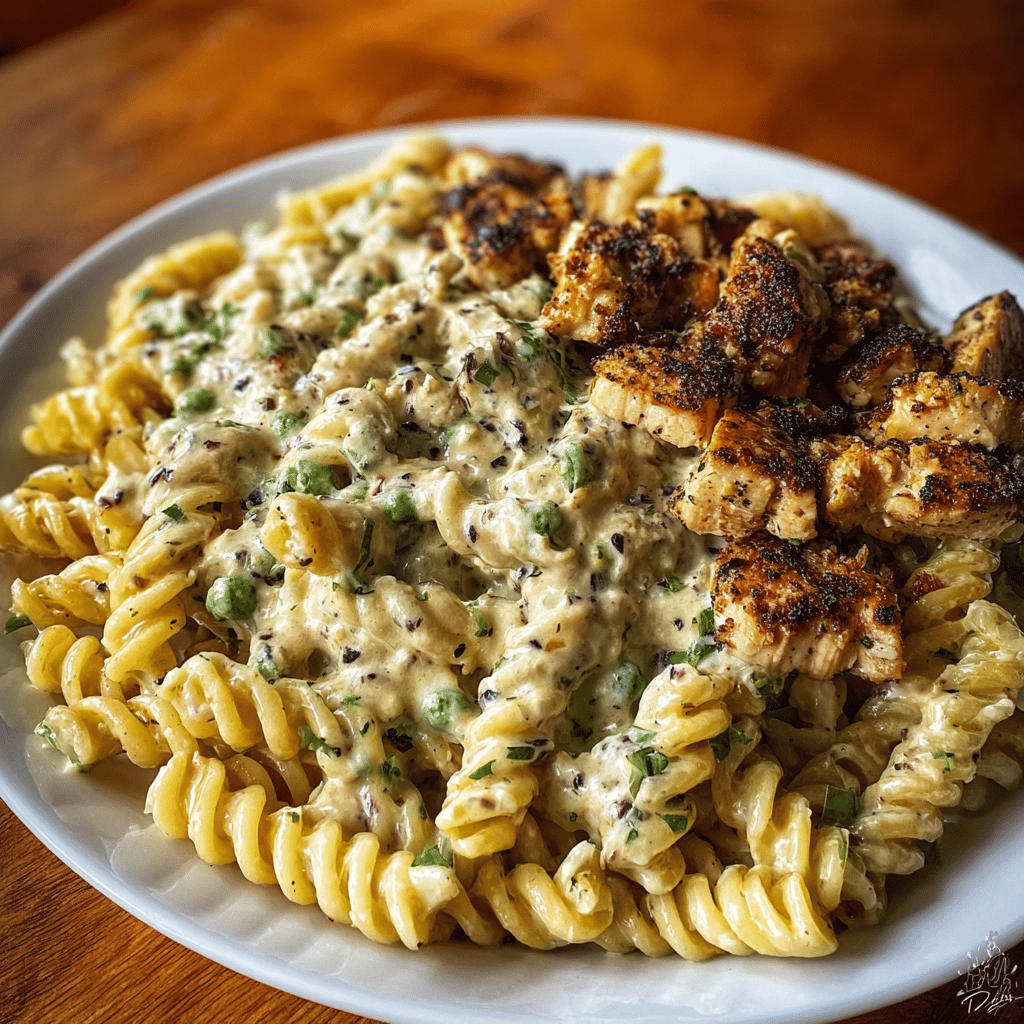 Creamy Parmesan Rotini with Cajun Garlic Butter Chicken