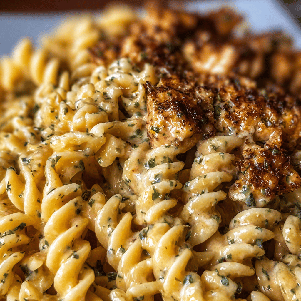 Creamy Parmesan Rotini with Cajun Garlic Butter Chicken