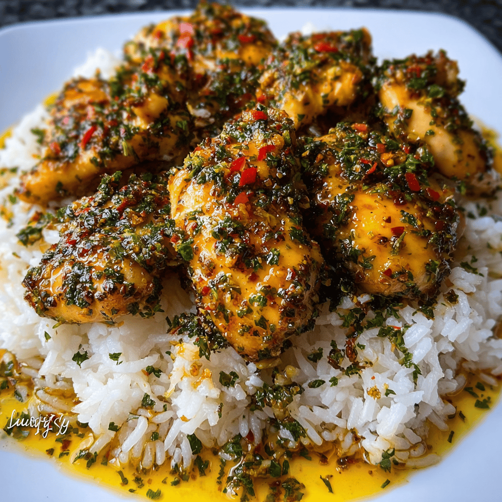 Chicken Scampi with Creamy Garlic Parmesan Rice