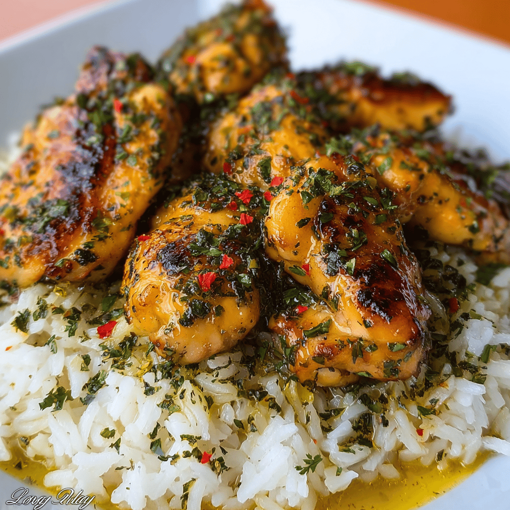 Chicken Scampi with Creamy Garlic Parmesan Rice