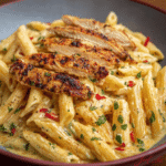 Creamy Ground Beef Bowtie Pasta with Mozzarella and Parmesan