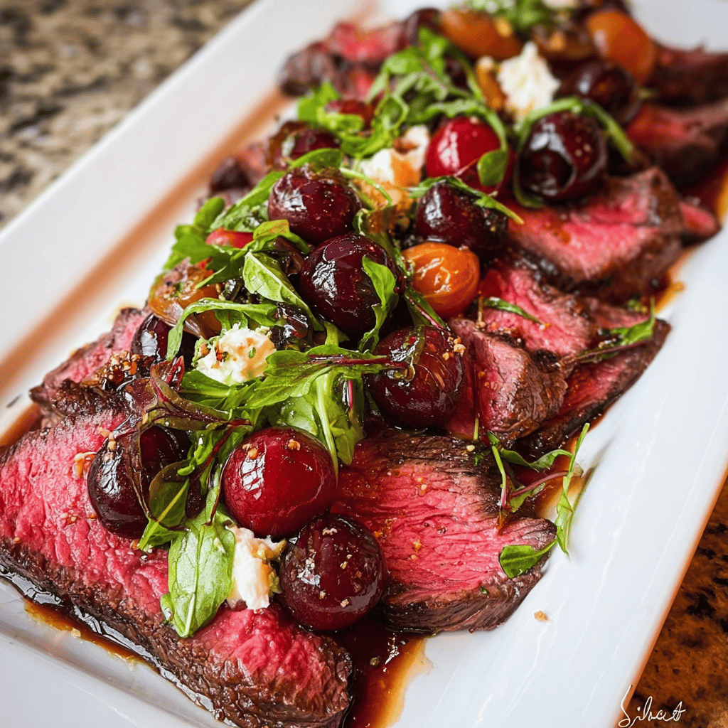 Grilled Balsamic Steak Caprese with Mozzarella, Tomatoes, and Basil