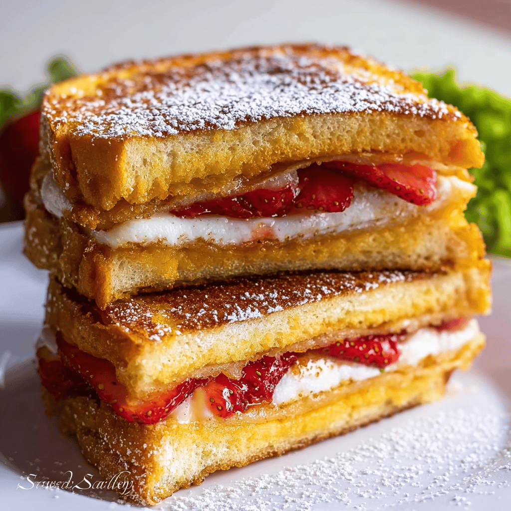 Easy Homemade Fried Strawberry Cheesecake Sandwiches Recipe