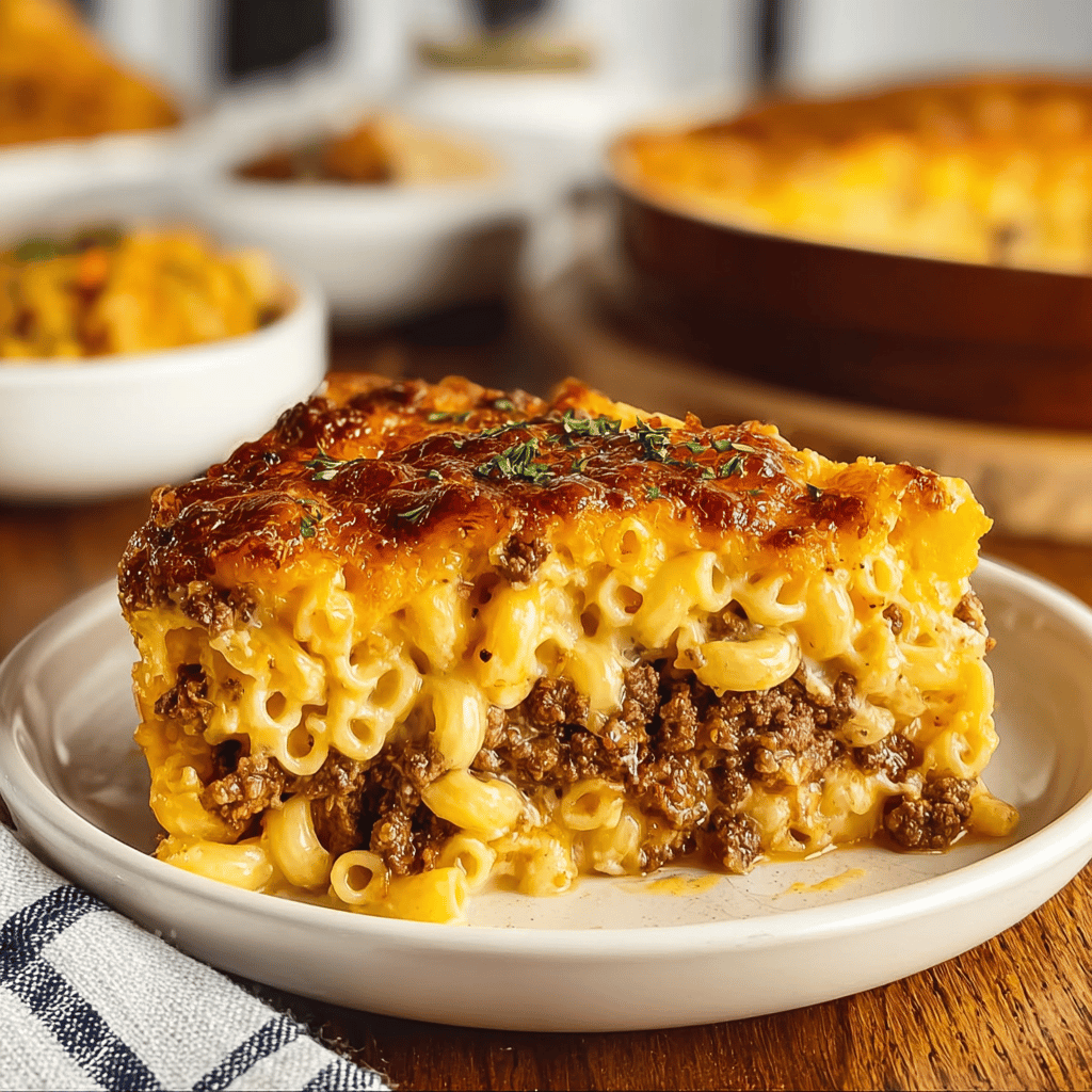 Mac and Cheese Meatloaf Casserole