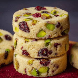 Cranberry Pistachio Shortbread Cookies Recipe