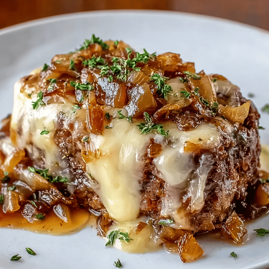 Crockpot French Onion Beefloaf