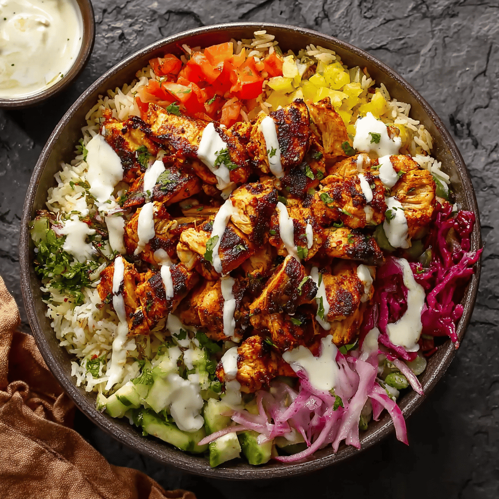 Chicken Shawarma Crispy Rice Salad Recipe