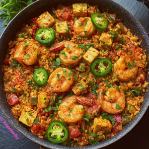 20-Minute Spicy Chicken Shrimp Jambalaya!