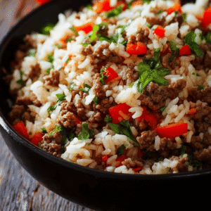Quick and Tasty Dirty Rice with Ground Beef