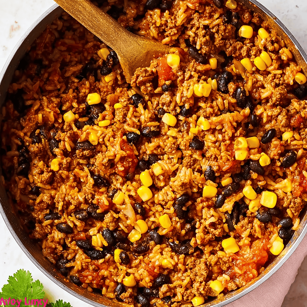 Super Easy Mexican Beef and Rice Skillet