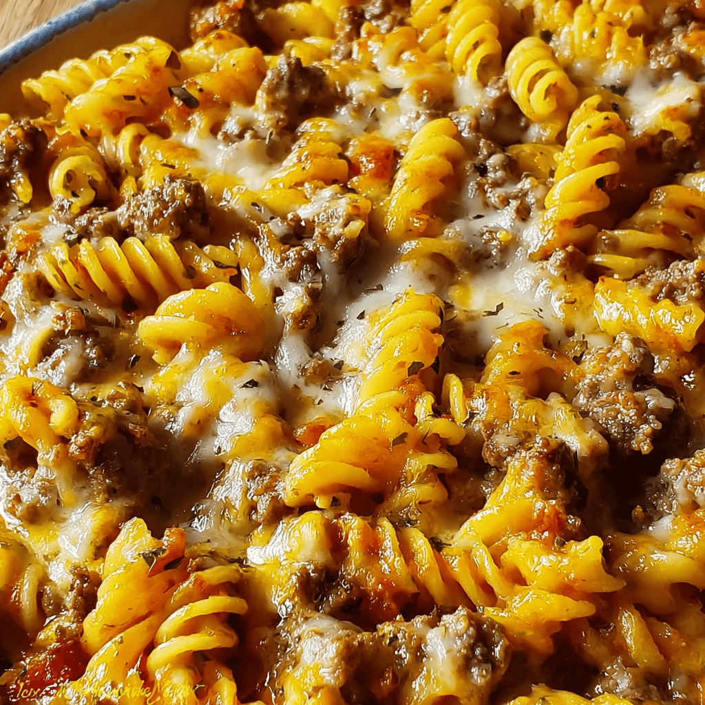 Cheesy Ranch Rotini Bake Recipe with Beef and Sweet Corn