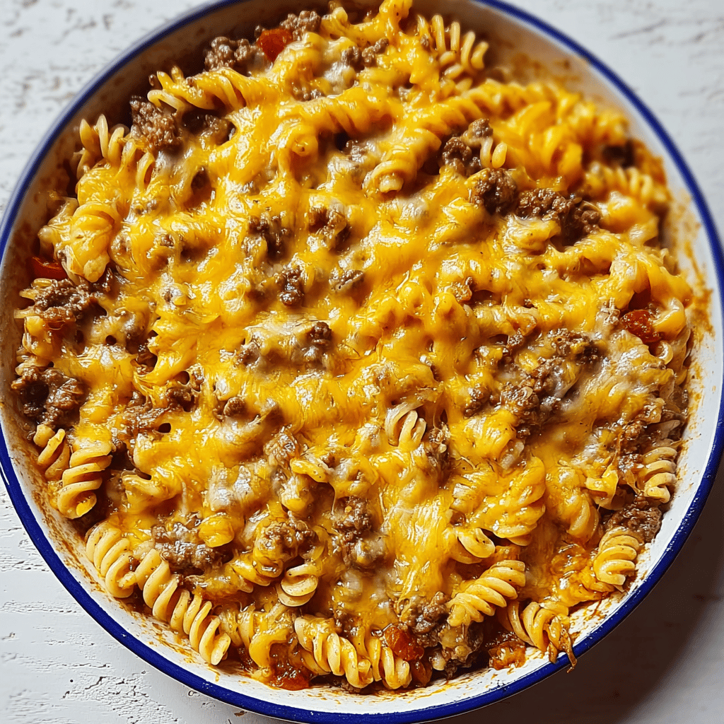 Cheesy Ranch Rotini Bake with Beef and Sweet Corn