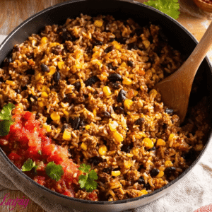 Super Easy Mexican Beef and Rice Skillet