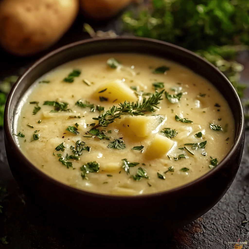 Cheddar Garlic Herb Potato Soup