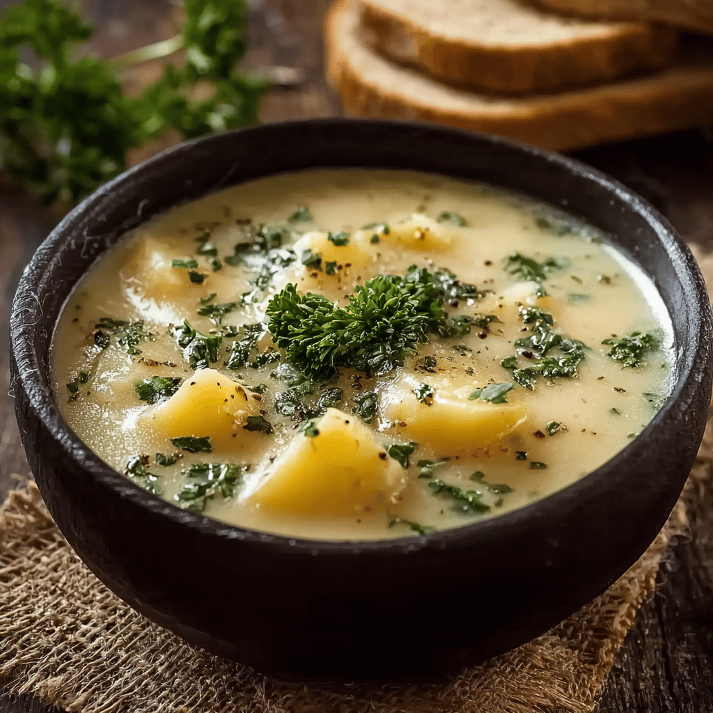 Cheddar Garlic Herb Potato Soup