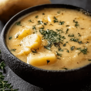 Cheddar Garlic Herb Potato Soup