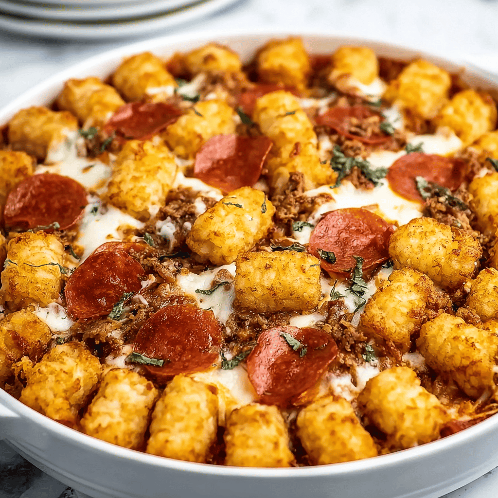 Pizza Tater Tot Casserole