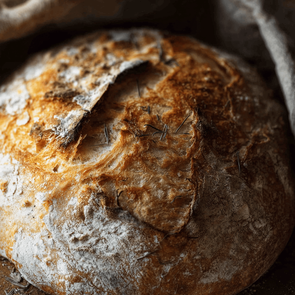 Easy Roasted Garlic and Rosemary Sourdough Bread