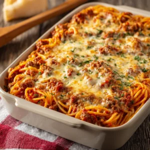 Baked Cream Cheese Spaghetti Casserole