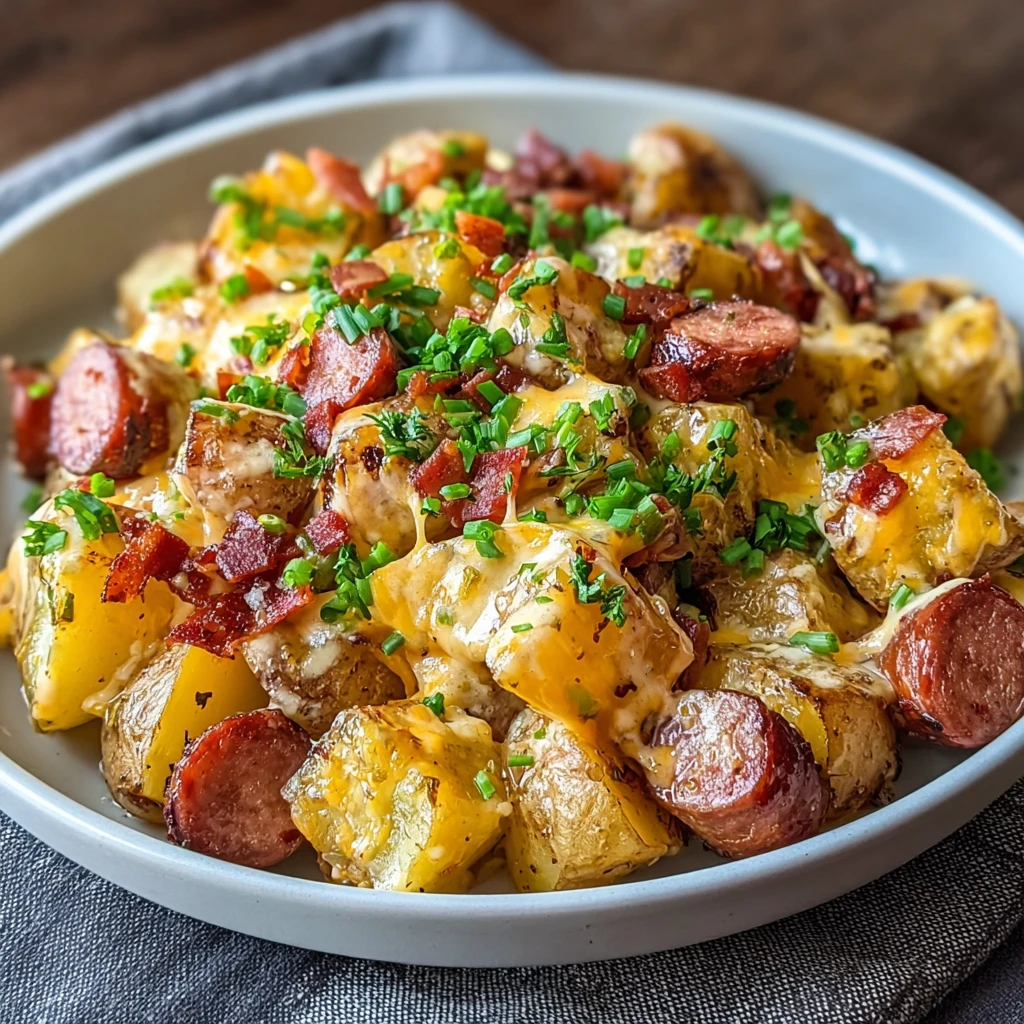 Cheesy Ranch Potatoes and Smoked Sausage