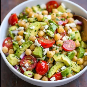 Chickpea Feta Avocado Salad