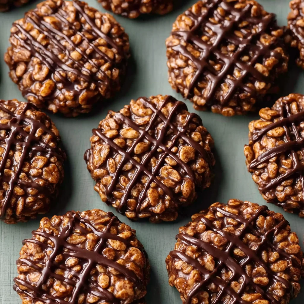 Chocolate No-Bake Rice Krispie Cookies